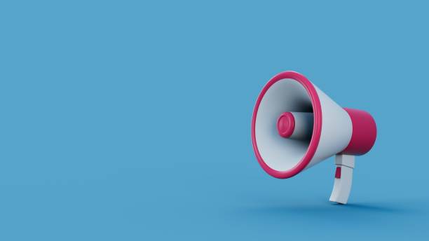 istock Megaphone Announcement Social Media Background with Empty Space 1393858457