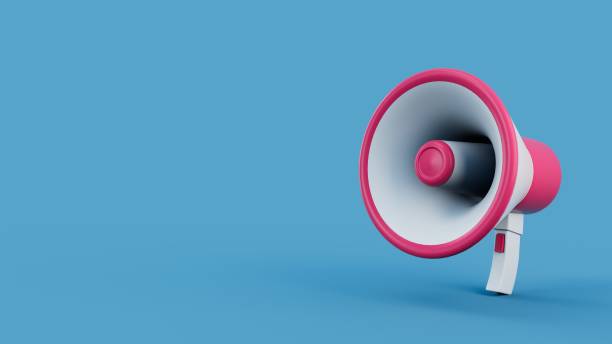 istock Megaphone Announcement Social Media Background with Empty Space 1393858475