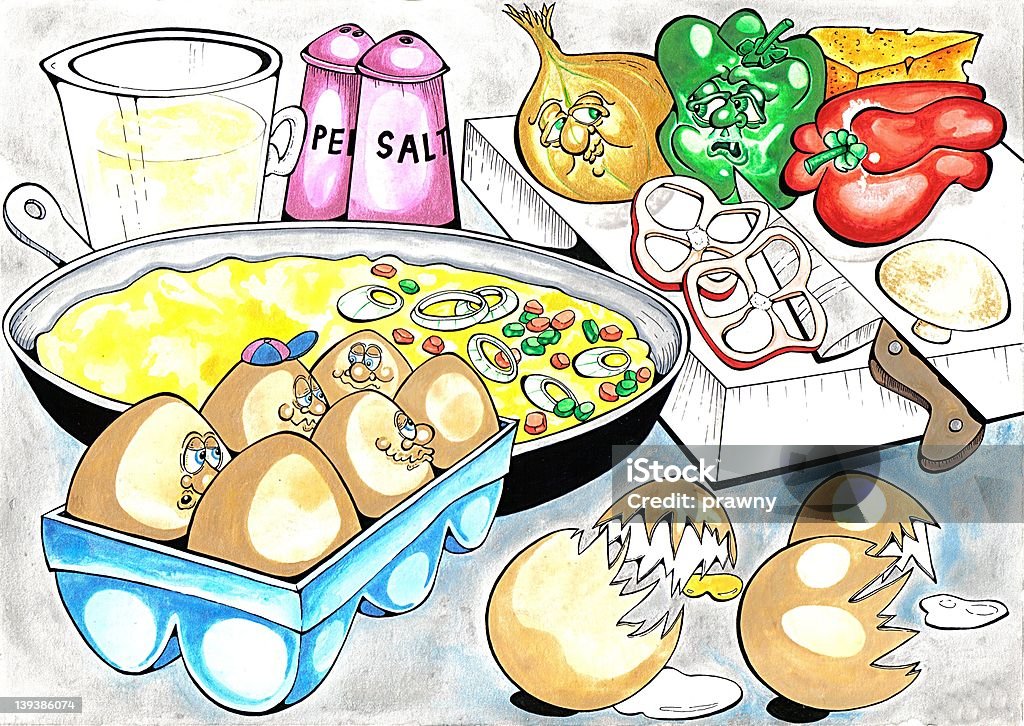 Omelette - Illustration de Aliment libre de droits
