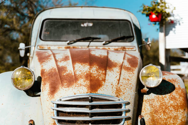 Old rusty car in France