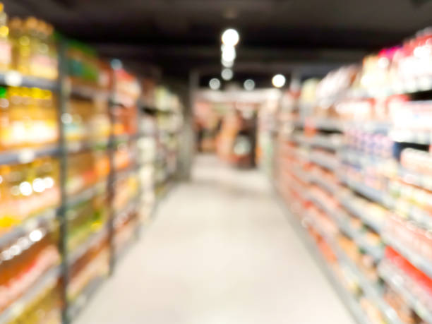 istock Blurred goods on shelves 1393861774
