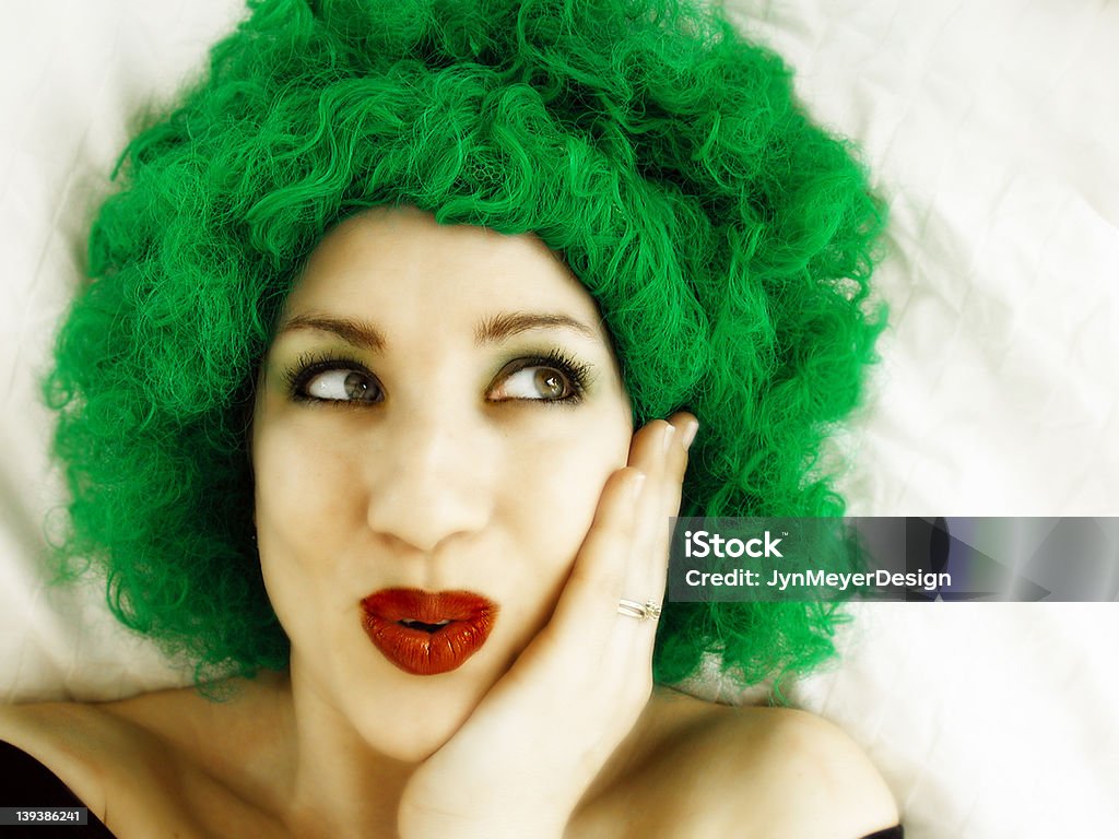 녹색 가발 2 - 로열티 프리 가발 스톡 사진