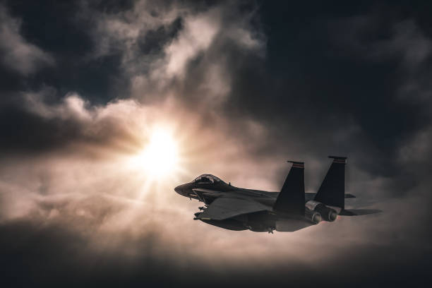istock Jet fighters flying over the clouds. 1393863804