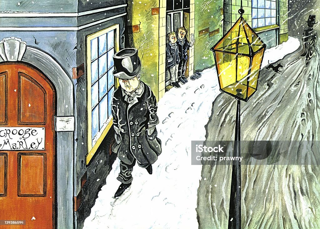 Ebenezer Scrooge - Стоковые иллюстрации Чарльз Диккенс роялти-фри