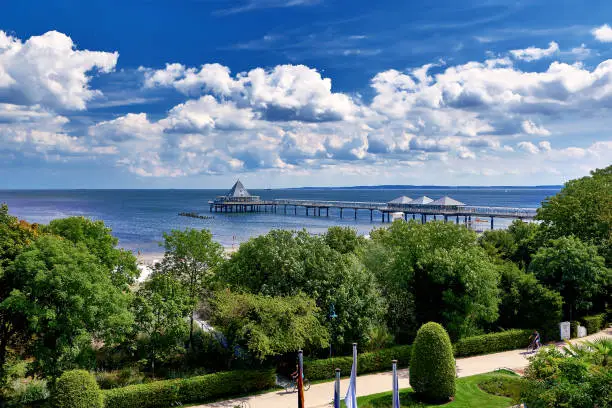 tourist attraction pier of Heringsdorf on isle of Usedom in northern Germany