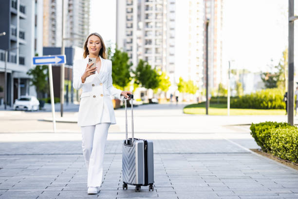 istock Well dressed woman going on a business trip 1393870102