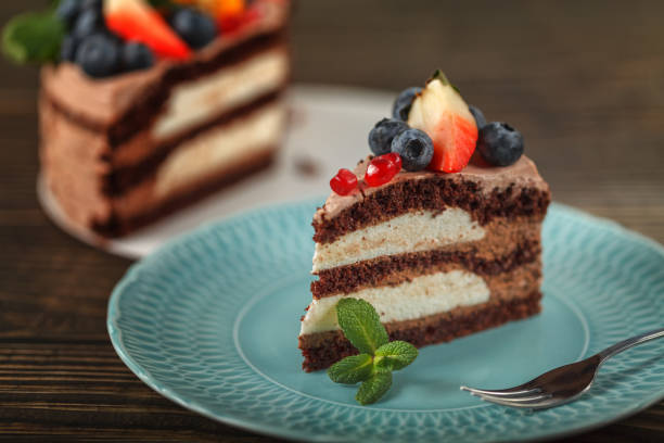 istock Chocolate sponge cake with oat bran and almond flour 1393870233