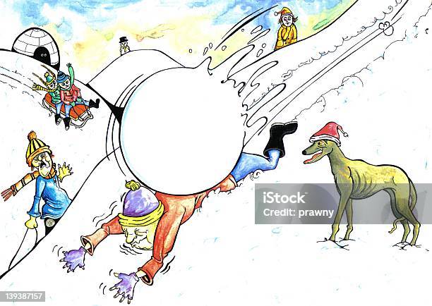 Гигантский Снежок — стоковая векторная графика и другие изображения на тему Боль - Боль, Веселье, Взрослый
