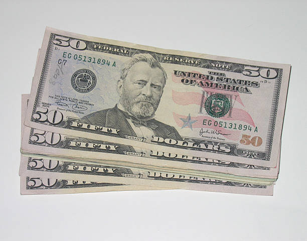 stos 50-dolarowe - symbol president ulysses s grant usa zdjęcia i obrazy z banku zdjęć