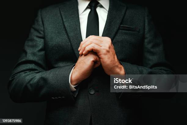 Enthusiastic Confident Businessman Posing Stock Photo - Download Image Now - Arrogance, Businessman, 40-49 Years