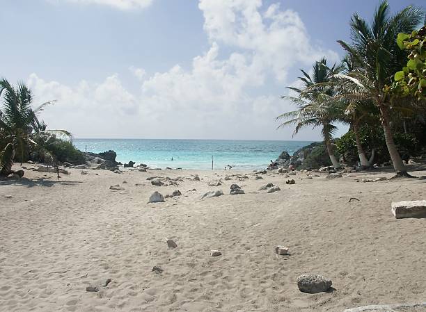 Mayan Beach stock photo