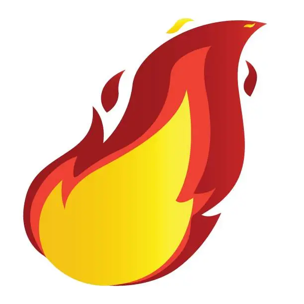 Vector illustration of Fire flame icon. Isolated bonfire sign