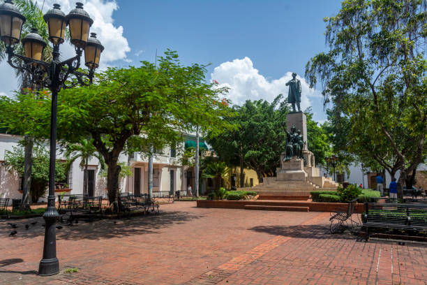 Duarte Park in Santo Domingo, Dominican Republic stock photo