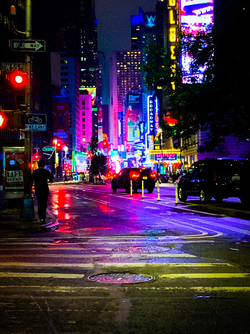 New York City street - neon lights