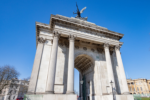 Wellington Arch at Hyde Park Corner in Green Park, London