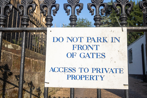 No Parking Sign at Royal Tunbridge Wells in Kent, England