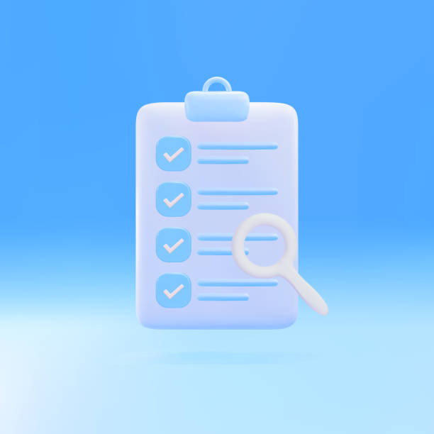 istock 3d Successfully complete business assignments icon. Magnifying glass with a checklist on clipboard paper. Vector illustration. 1393879388