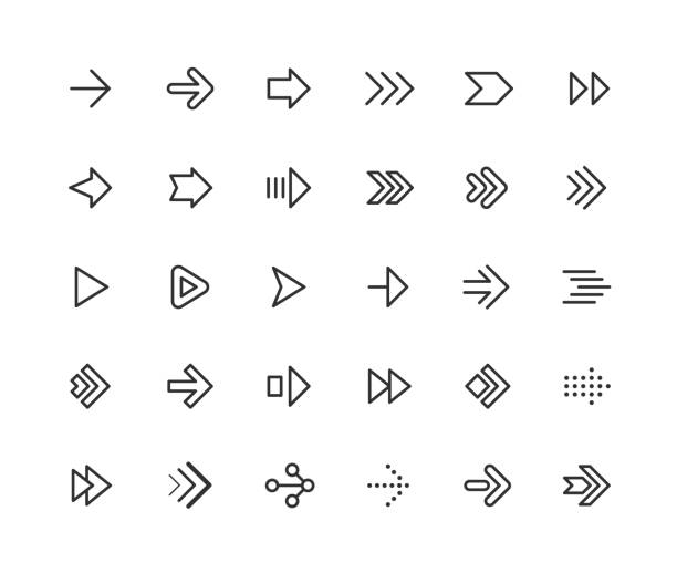 bildbanksillustrationer, clip art samt tecknat material och ikoner med arrow line icons editable stroke - pilsymbol