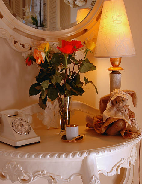 Table and Flowers stock photo