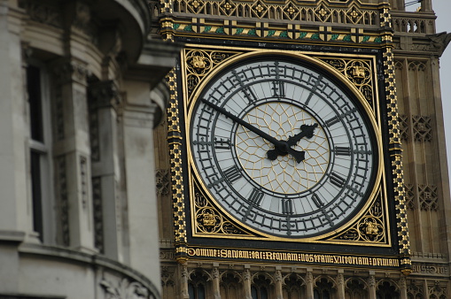 Close up of the face of Big Ben