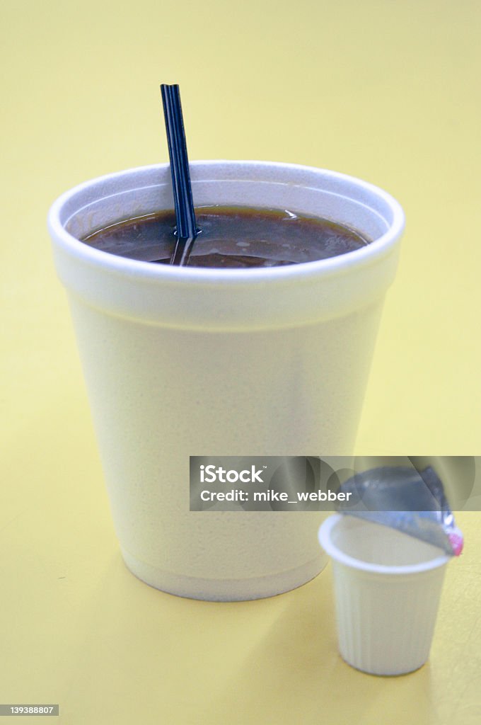 Kaffee mit einem Wok stick - Lizenzfrei Polystyrol Stock-Foto