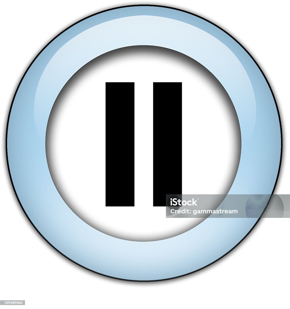 Pause Button Pause button like on a vcr Blue Stock Photo