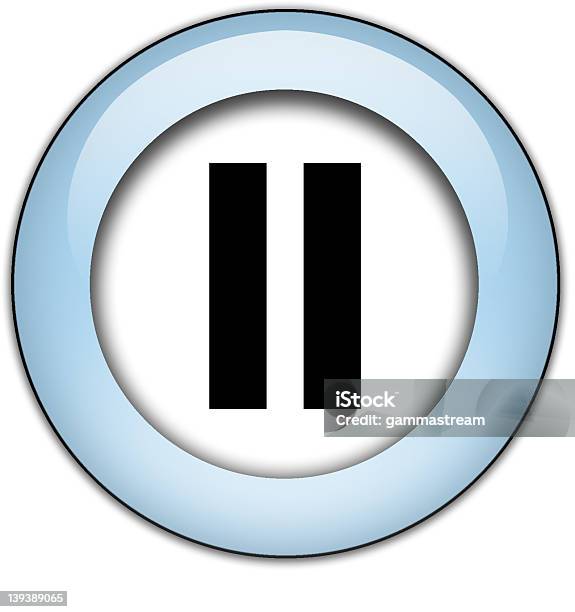 Pause Button Stock Photo - Download Image Now - Blue, Control, Data