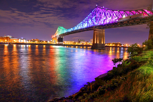 Montreal Jacques Cartier Bridge during Covid.