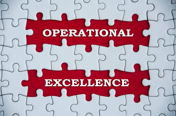 istock Top view of operational excellence text on missing jigsaw puzzle. 1393893350