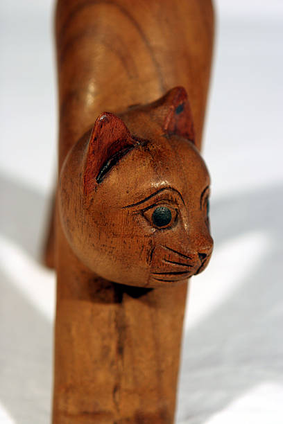 istock Hard wood, hand carved statue of cat 139389664