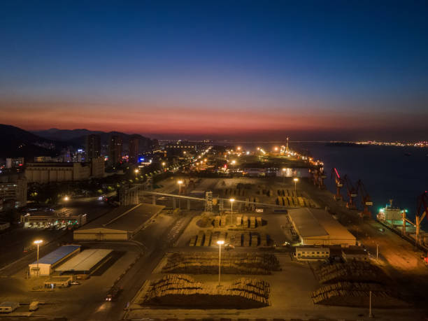 istock As night fell, the brightly lit and busy pier operated 1393901412