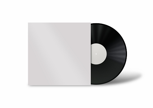Mockup of a vinyl record and cover 3d render. High quality 3d illustration