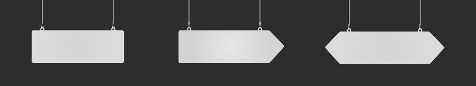 Dangler Rectangular Set Of Rectangular One Side And Double Arrow Danglers Hanging From ...