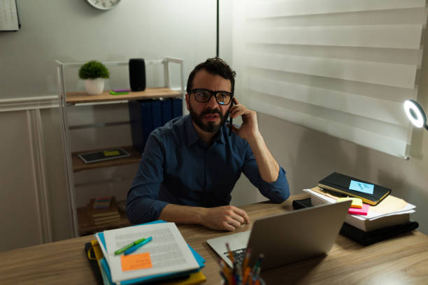 istock Upset man with an annoying look at the office 1393905237