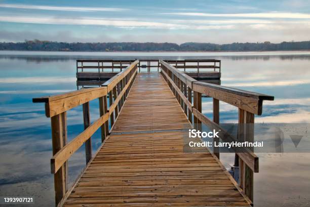 Dock On A Tranquil Minnesota Lake Stock Photo - Download Image Now - Lake, USA, Travel
