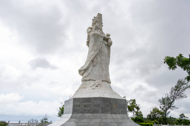 The Mazu Temple in Macau, the statue of Mazu on the top of the mountain