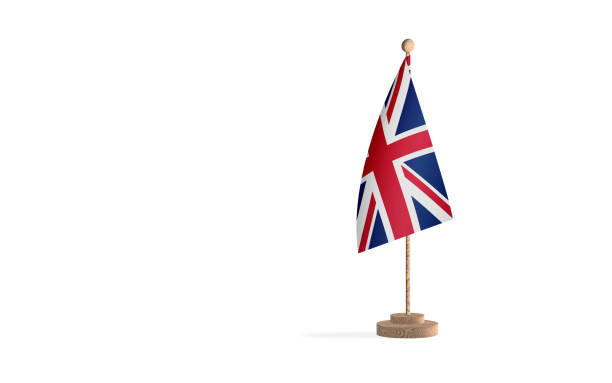 istock United Kingdom flagpole with white space background image 1393909339