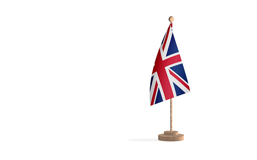 United Kingdom flagpole with white space background image