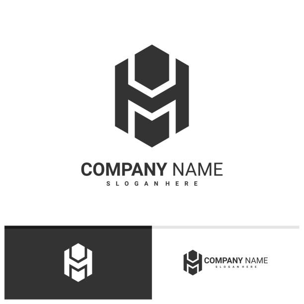 Initial M H logo vector template, Creative M H logo design concepts Initial M H logo vector template, Creative M H logo design concepts hm logo stock illustrations