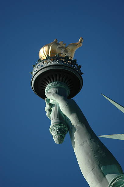 Lady Liberty's Torch-up close and personal stock photo