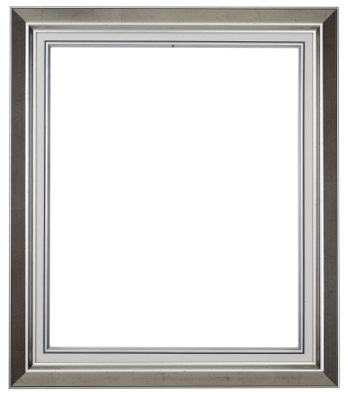 vintage picture frame, silver plated, white background
