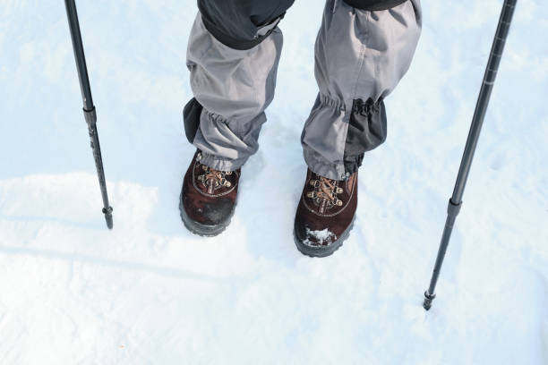 istock Unrecognizable Person With Trekking Poles 1393918815