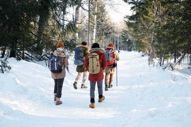 istock Group Of Tourists On Winter Day 1393921060