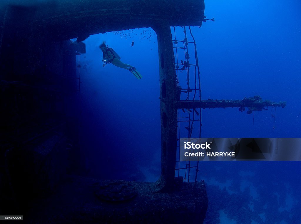 Underwater Boat Blue Stock Photo