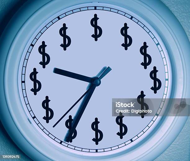 El Tiempo Es Dinero Foto de stock y más banco de imágenes de Azul - Azul, Blanco - Color, Color negro