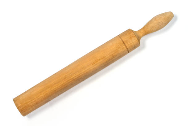 istock Wooden rolling pin for dough on a white background. 1393925505