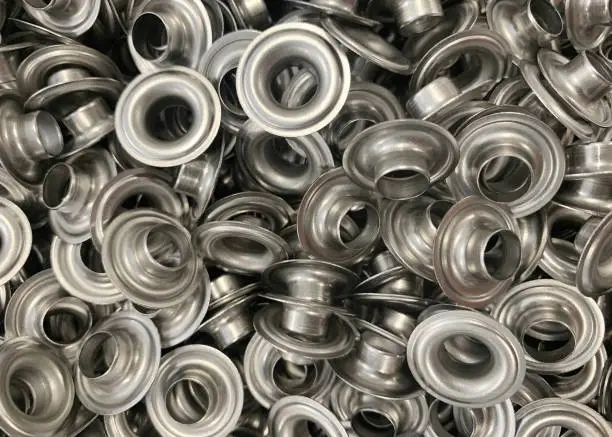 Closeup of mass produced grommets.