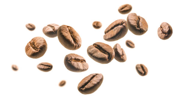 istock Coffee beans levitate on a white background 1393927396
