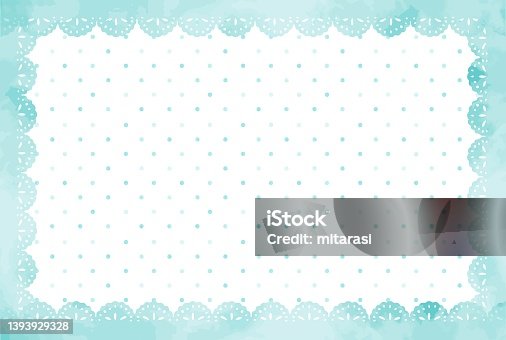 istock watercolor　blue　lace　background　illustration 1393929328