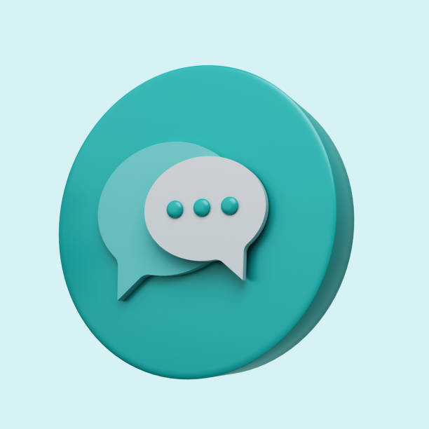 3d render of chat bubble icon. Dialogue symbol.